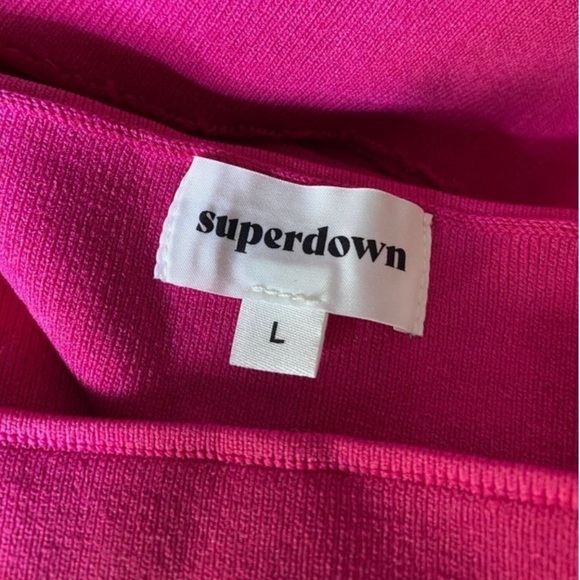 NEW Superdown X REVOLVE Off The Shoulder Cut-Out Bodycon Mini Dress Hot Pink - L - Picture 4 of 5